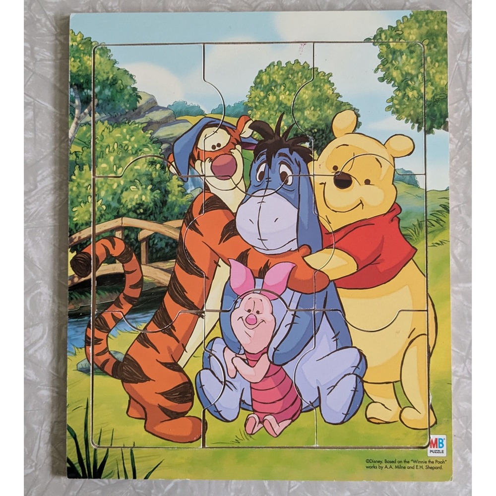 Vintage Winnie the Pooh Milton Bradley 12 Piece Tray Puzzle Tigger Eeyore Piglet